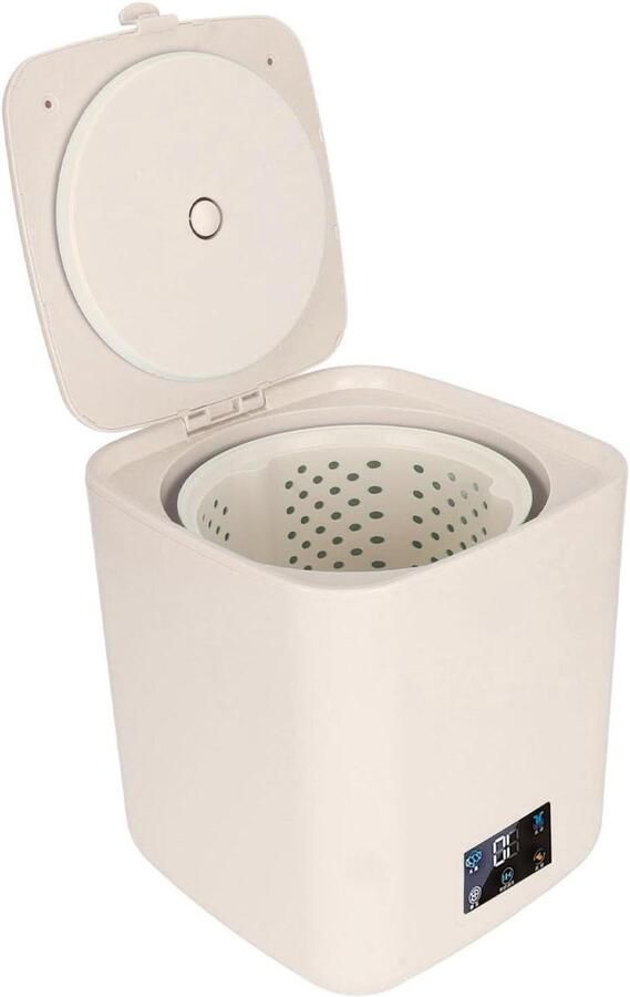 Draagbare Wasmachine Mini Wasmachine Kleine Wasjes Doen Volautomatisch met Centrifuge 7 Liter Beige