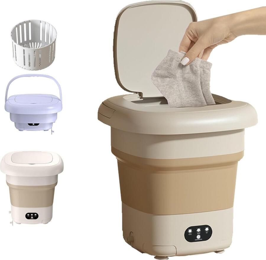 Draagbare Wasmachine Mini Wasmachine Kleine Wasjes Opvouwbaar Ontwerp 9 Liter Capaciteit Wit