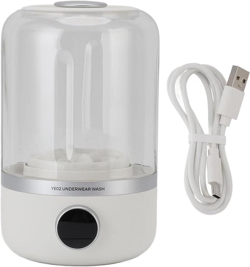 Draagbare Wasmachine Mini Wasmachine Kleine Wasjes Stille Draadloze Werking 654 Gram Wit