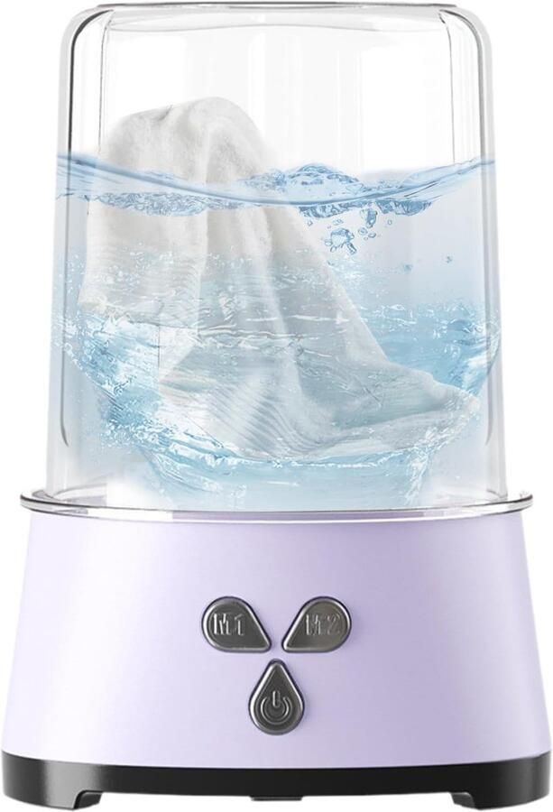 Draagbare Wasmachine Mini Wasmachine Ondergoed Wassen Draadloos Ontwerp 26 x 20 x 26 cm Paars