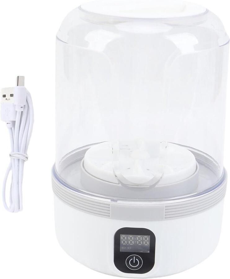 Draagbare Wasmachine Mini Wasmachine Ondergoed Wassen USB Oplaadbaar 15 Liter Wit