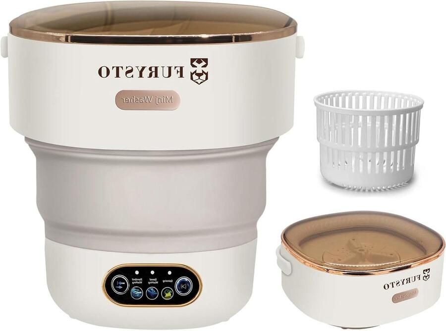 Draagbare Wasmachine Mini Wasmachine Opvouwbaar Kleine Kleding Wassen Ruimtebesparend Opvouwbaar 16L Wit