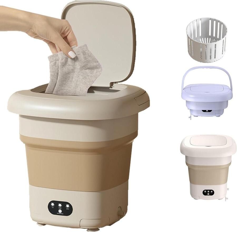 Draagbare Wasmachine Mini Wasmachine Opvouwbaar Kleine Wasjes Doen Opvouwbaar Ontwerp 9 Liter Capaciteit Wit