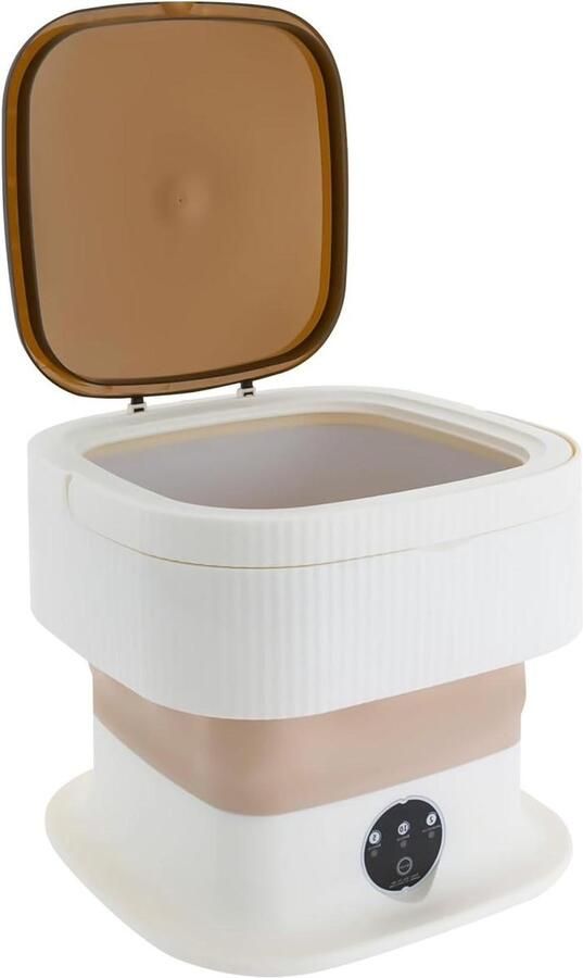 Draagbare Wasmachine Mini Wasmachine Opvouwbaar Kleine Wasjes Doen Simuleert Handwas 10L Capaciteit Khaki