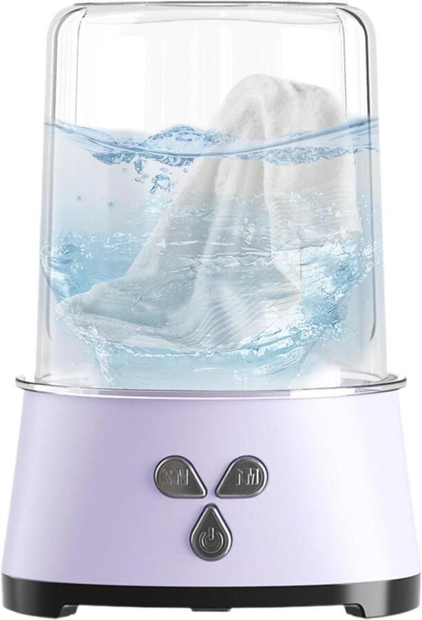 Draagbare Wasmachine Mini Wasmachine Opvouwbaar Ondergoed Wassen Dubbele Wasprogramma's 26 x 20 x 26 cm Paars