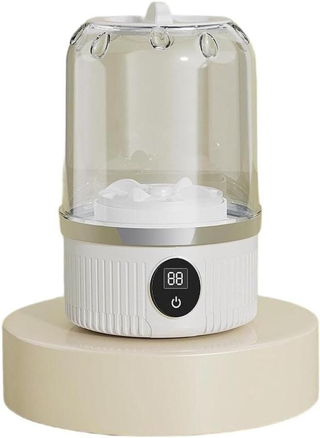 Draagbare Wasmachine Mini Wasmachine Reiswas Ondergoed Sokken Wassen USB Oplaadbaar Draadloos 12.5x12.5x20.5 cm Wit