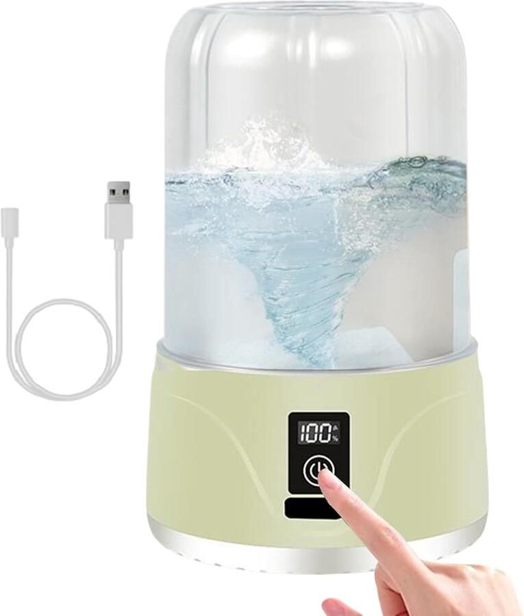 Ondergoed Wasmachine Reis Wasmachine Kleine Kleding Reinigen Compact Opvouwbaar Ontwerp 20 x 13 cm Wit Groen