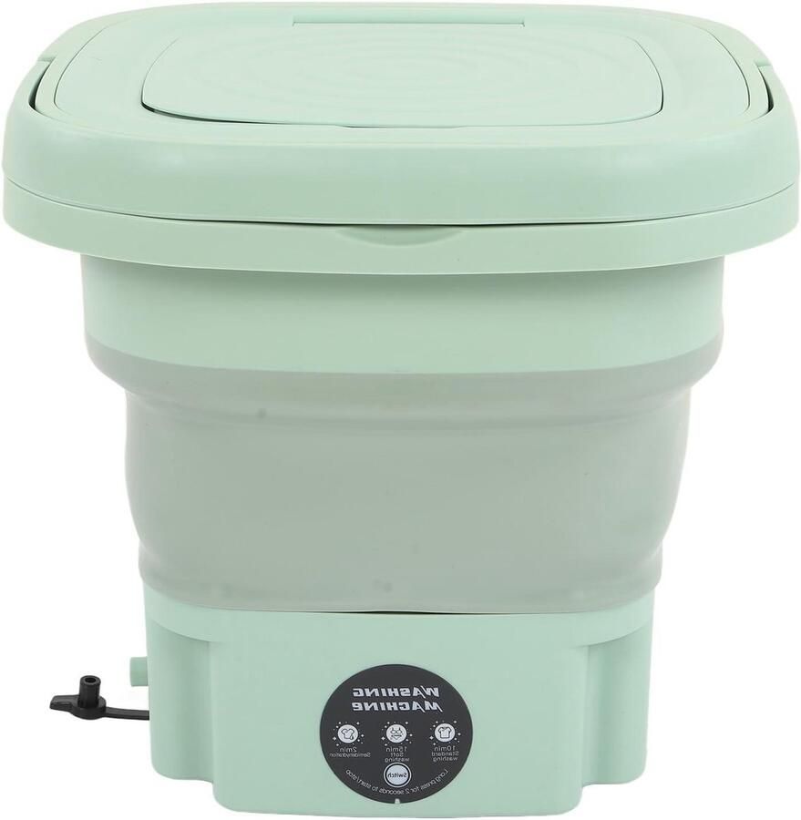 Draagbare Wasmachine Mini Wasmachine Reizen en Kamperen Opvouwbaar Ontwerp 8L Capaciteit Wit