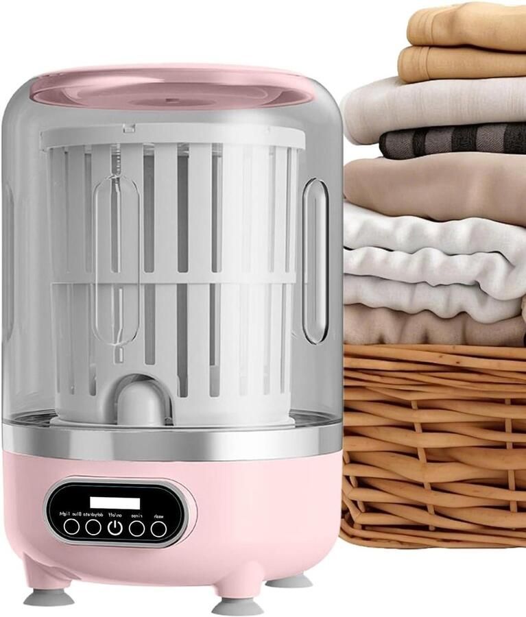 Draagbare Wasmachine Mini Wasmachine Reizen Kamperen Compact Ontwerp 25.9 x 13.9 cm Roze