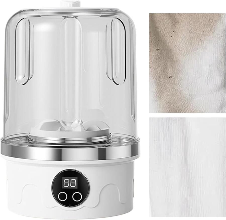 Draagbare Wasmachine Mini Wasmachine Reizen Ondergoed 3 Wasstanden 21.8 x 14.7 cm Wit