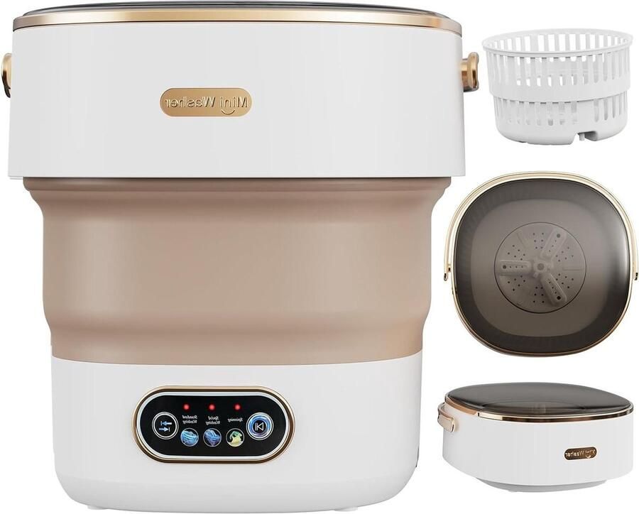 Draagbare Wasmachine Mini Wasmachine Spinner Kleine Wasjes Opvouwbaar Ontwerp 13 Liter Kaki