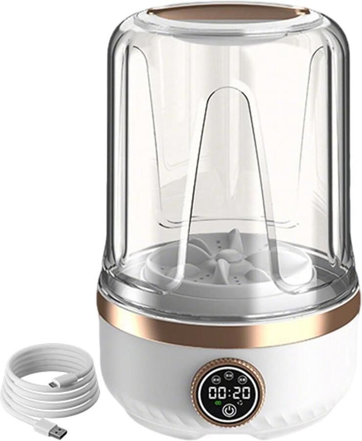 Draagbare Wasmachine Mini Wasser Kleine Was 3 Reinigingsmodi 2 Liter Wit