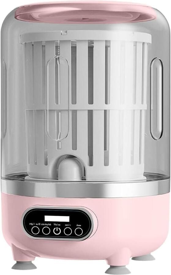Draagbare wasmachine Mini wasser Kleine wasjes Draaiende mand 3 liter capaciteit Roze