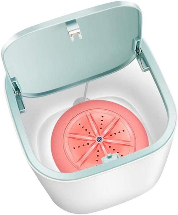 Draagbare Wasmachine Mini Wasser Persoonlijk Wassen Ultrasone Vibratie 3.8L Capaciteit Roze