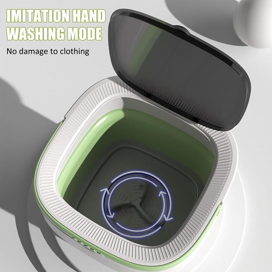 Draagbare Wasmachine Mini Wasserette Opvouwbaar Babykleding Wassen Opvouwbaar Compact Ontwerp 12L Capaciteit Wit