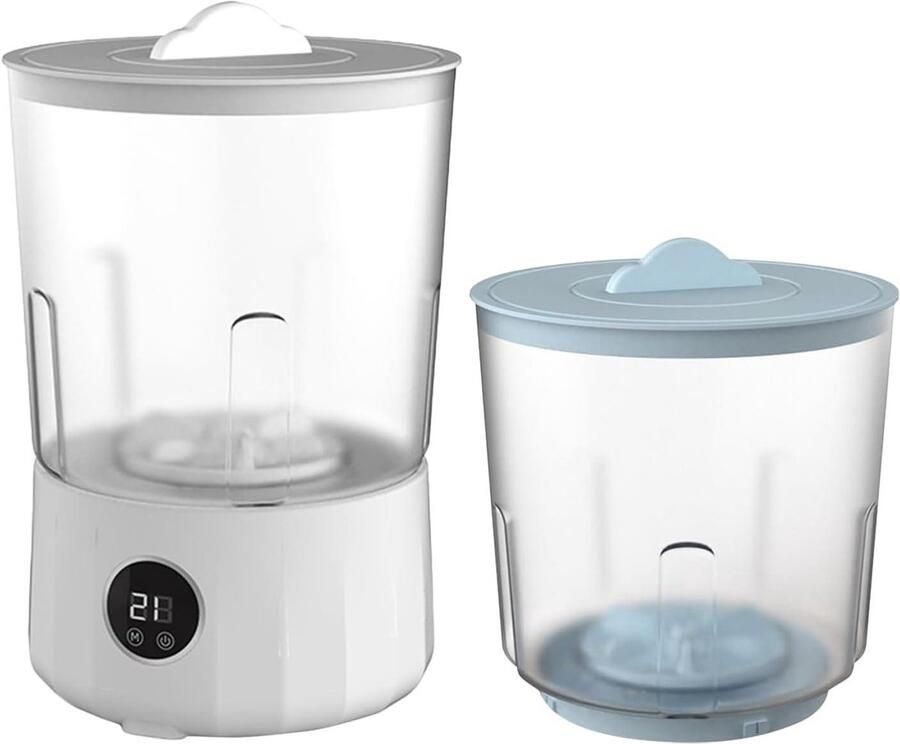Draagbare Wasmachine Ondergoed Wasmachine Reizen Schoonmaken Hygiënisch Dubbel Bad Compact Ontwerp Wit Blauw