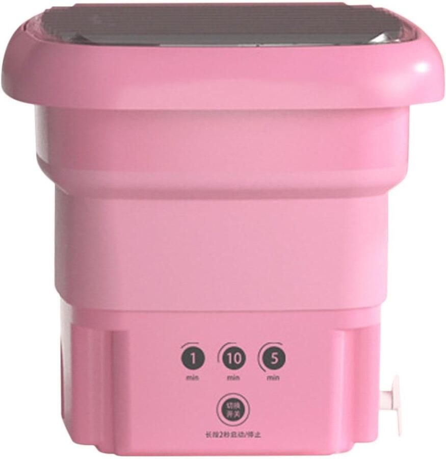 Draagbare Wasmachine Opvouwbaar Compact Kleine Ruimtes Intelligent Touchscreen 1.48 kg Roze