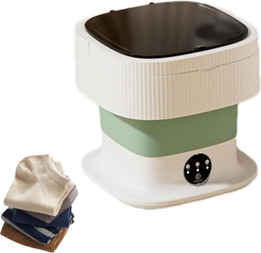 10L Grote Grensoverschrijdende Opvouwbare Wasmachine met Groot Ondergoed Sokken Babykleding en Kleine Mini Wasmachine (Groen) - Foto 2