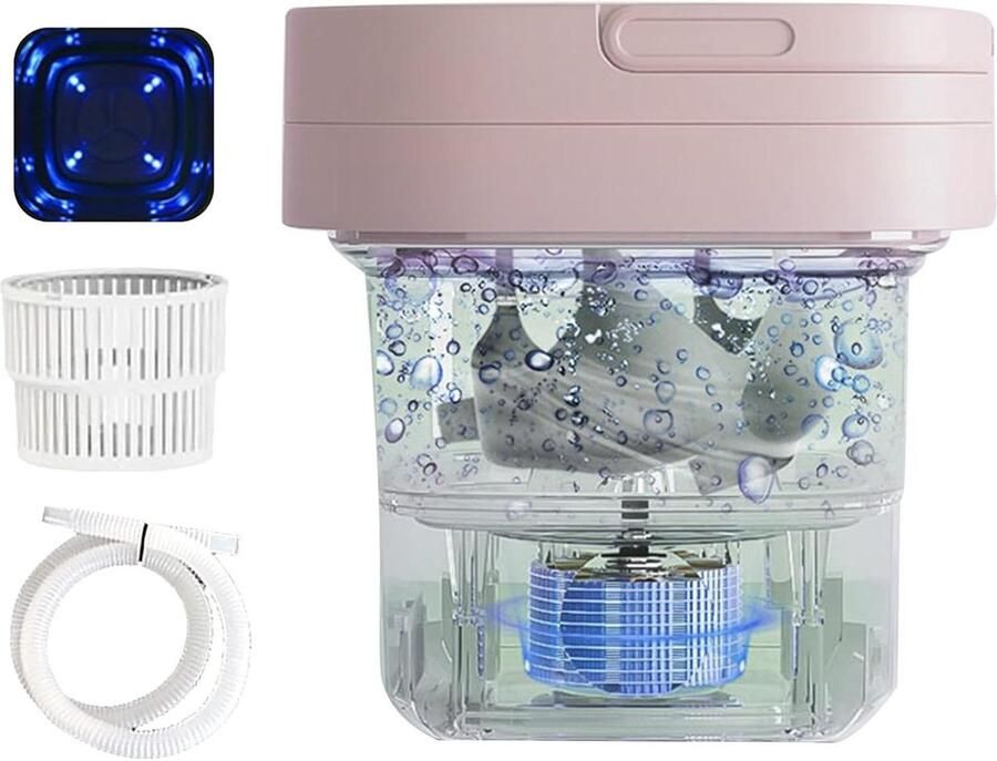 Draagbare Wasmachine Opvouwbare Machine Kleine Kleding Wassen Handwas Nabootsing 8 Liter Capaciteit Wit