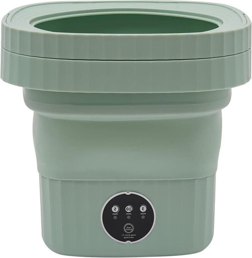 Draagbare wasmachine Opvouwbare machine Kleine wasjes Met antibacterieel licht 6 Liter capaciteit Groen