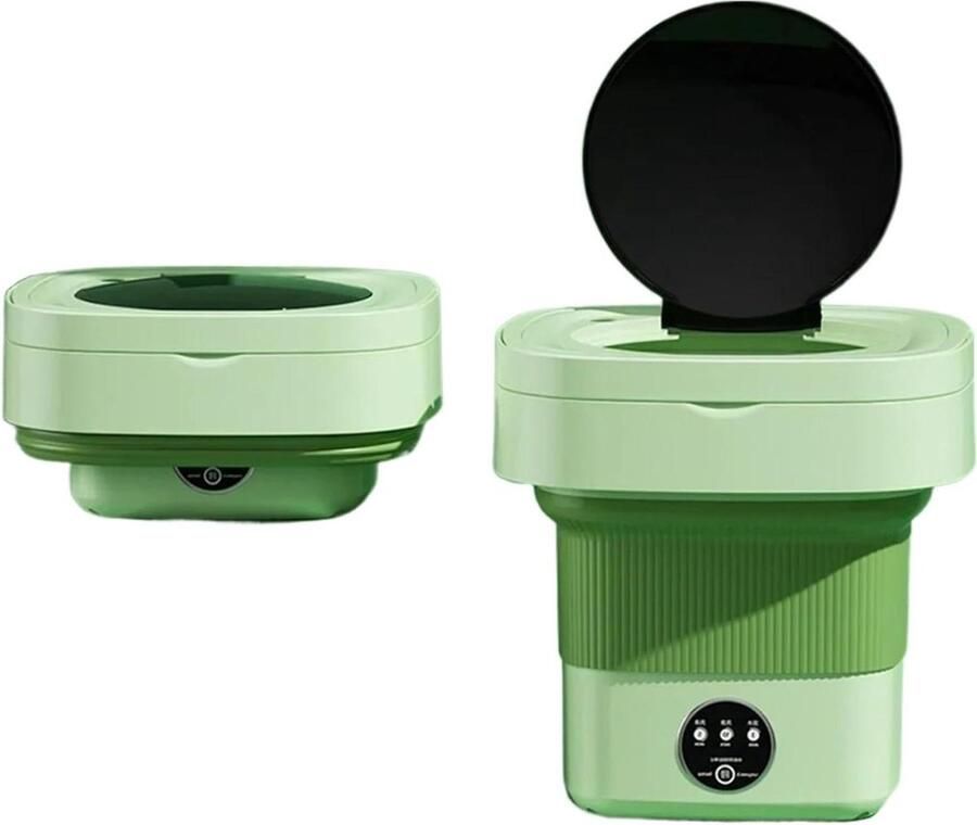 Draagbare Wasmachine Opvouwbare Mini Kleding Reinigen Met Droogfunctie 65L Capaciteit Groen