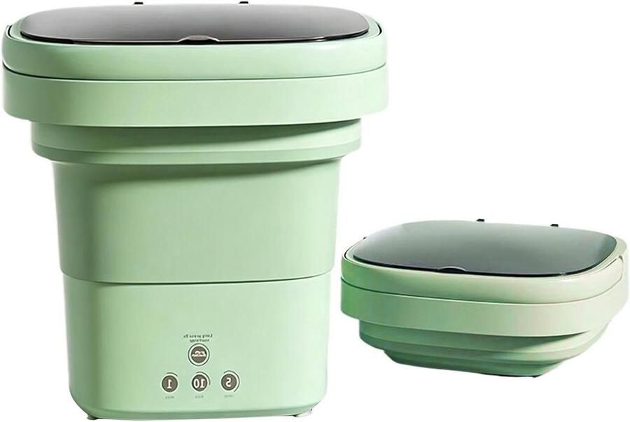 Draagbare Wasmachine Opvouwbare Mini Kleding Reinigen Ruimtebesparend Ontwerp 6 Liter Capaciteit Groen