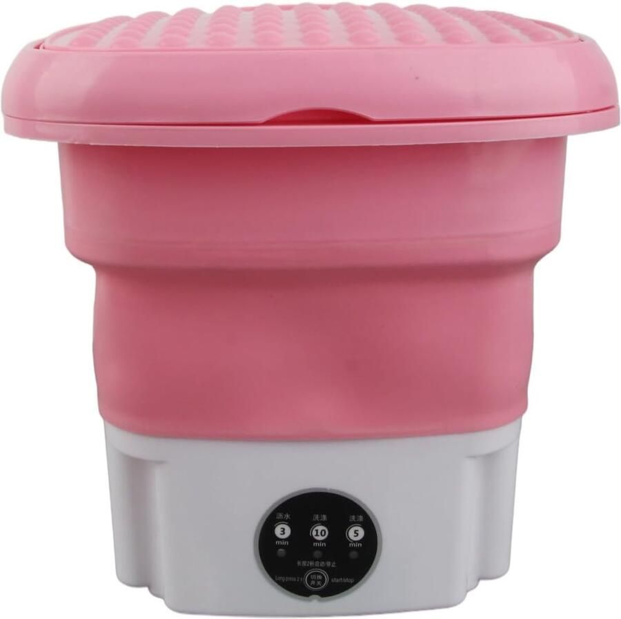 Draagbare wasmachine Opvouwbare mini Kleine was Opvouwbaar design Compact Roze