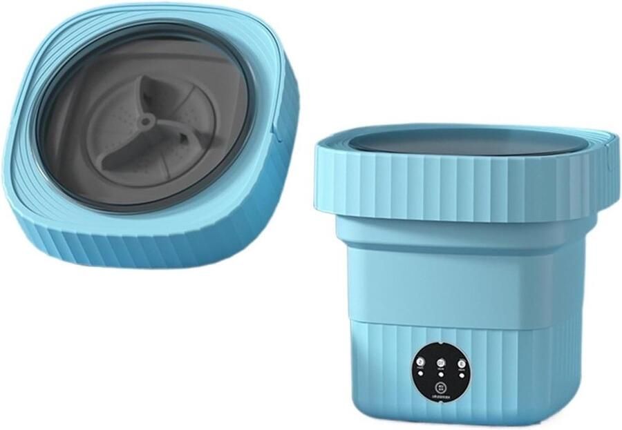 Draagbare Wasmachine Opvouwbare Mini Reizen en Appartementen Met Droogemmer 6 Liter Capaciteit Blauw