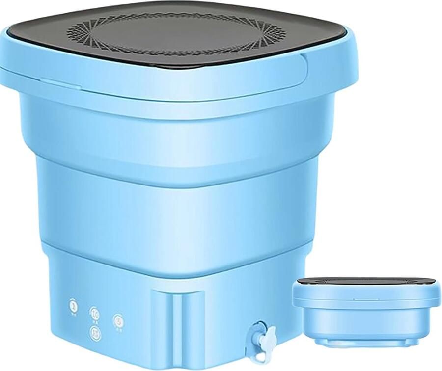 Draagbare Wasmachine Opvouwbare Mini Wasmachine Kleding Wassen Superstille Reiniging 45 Liter Blauw