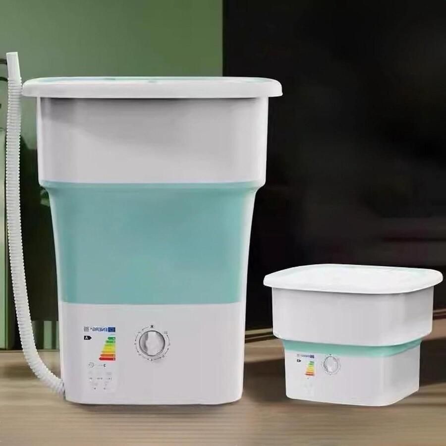 Draagbare Wasmachine Opvouwbare Mini-wasmachine Kleine Wasjes Doen Ruime Capaciteit 52L Opvouwbaar Groen