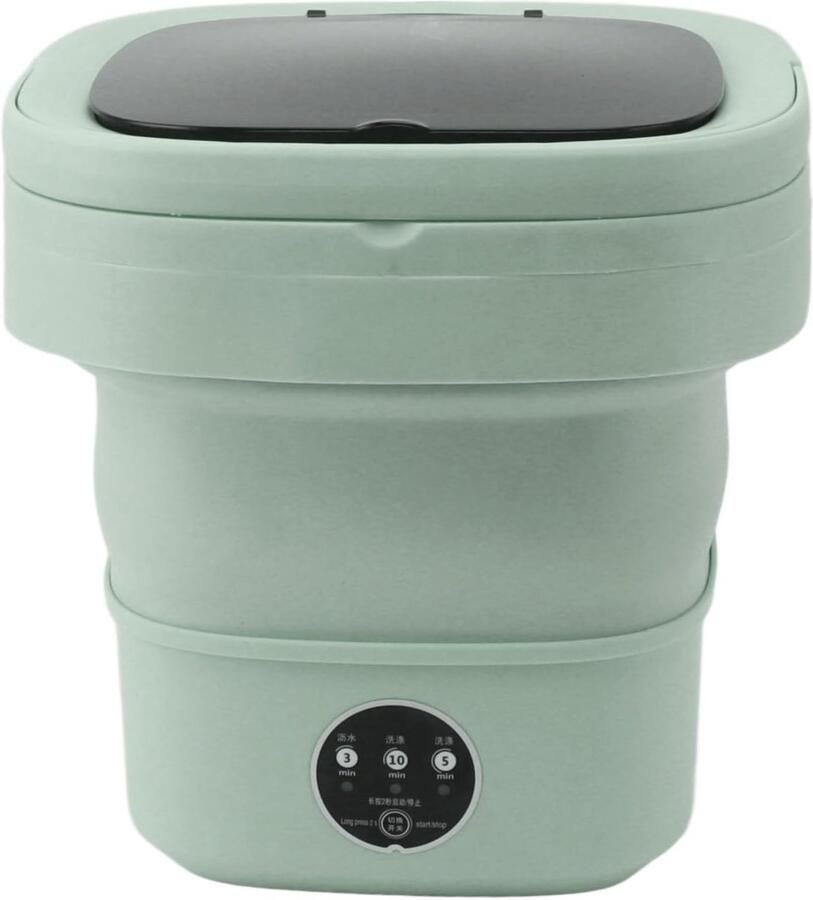 Draagbare Wasmachine Opvouwbare Reiniger Reizen en Kamperen Ingebouwde Dehydrator Grote Capaciteit Groen
