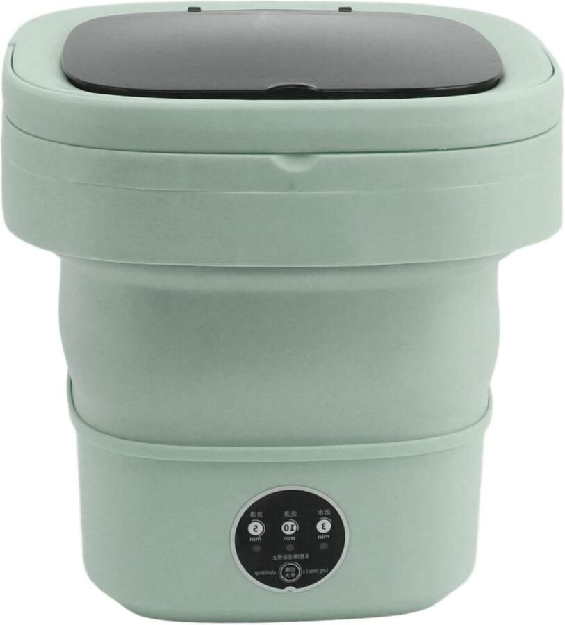 Kleine Draagbare Wasmachine Opvouwbare Wasmachine Reizen en Camping Met Ingebouwde Dehydrator Grote Capaciteit Groen