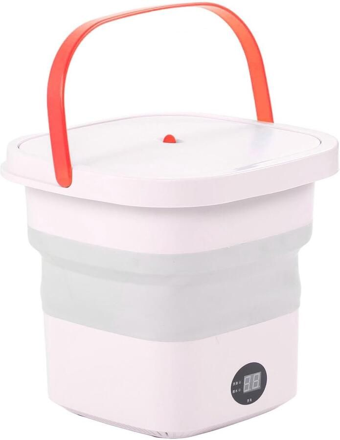 Draagbare Wasmachine Opvouwbare Wasmachine Emmer Kleine Wasjes Doen Ingebouwde Centrifuge 9L Roze