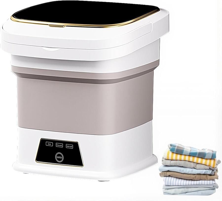 Draagbare Wasmachine Opvouwbare Wasmachine Kleine Wasjes Draaimand & Touchscreen 13 Liter Wit