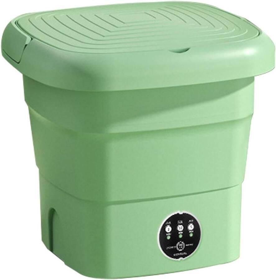 Draagbare Wasmachine Opvouwbare Wasmachine Ruimtebesparend Wassen Intelligente Kleine Machine 18 x 30 x 18 cm Groen