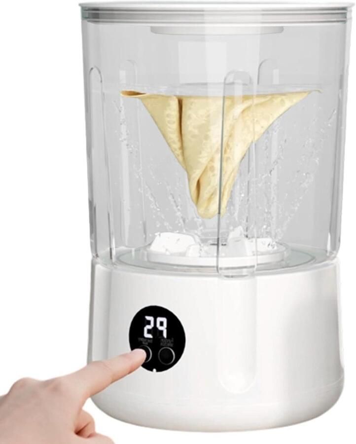 Draagbare Wasmachine Reis Wasmachine Kleine Wasjes Doen Blauwlicht Reiniging 17 cm Wit
