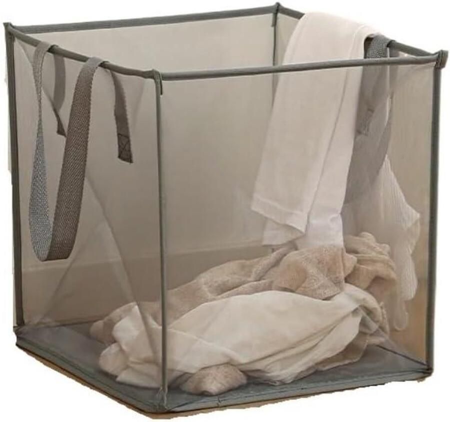 Draagbare Wasmand Vuile Was Mand Was Opbergen Ruim Ontwerp Compact Opvouwbaar Grijs