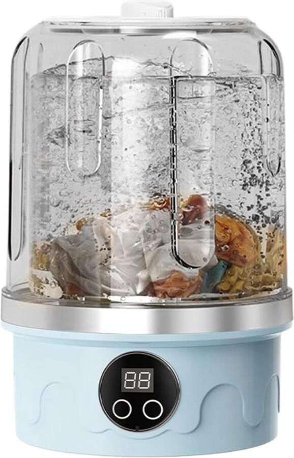 Draagbare Wasmachine Mini Wasmachine Compact Wasmachine Kleine Wasjes Adaptieve Stofzorg Technologie 14 x 20 cm Blauw