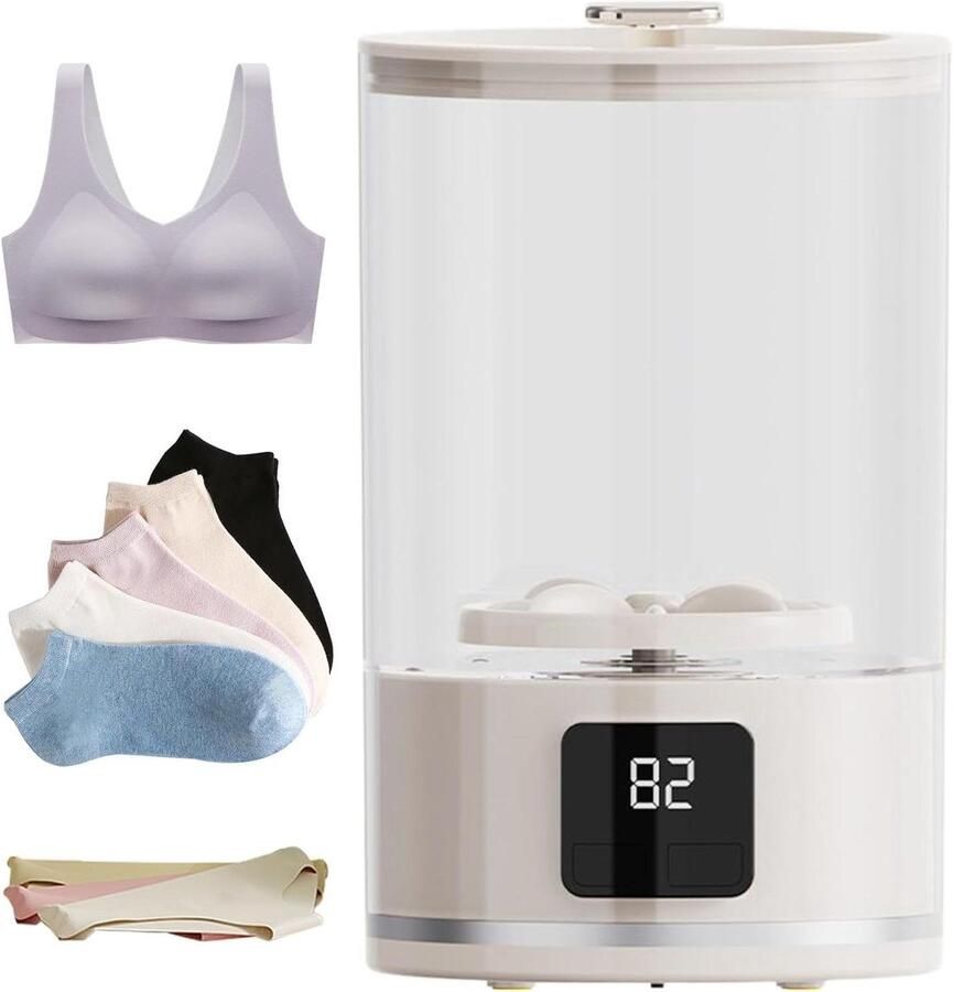 Kleine wasmachine Draagbare wasser Snel wassen Draadloze reiniging 1 liter capaciteit Wit