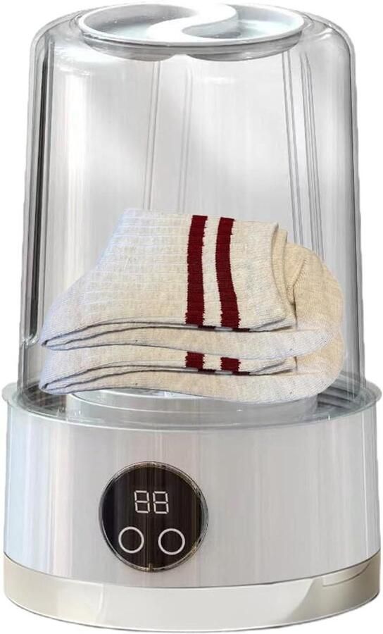 Draagbare Wasunit Kleine Wasmachine Reizen en Kamperen Oplaadbaar Digitaal Display 13 x 13 x 13 cm