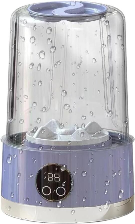 Draagbare Wasunit Mini Wasmachine Camping Reizen 2 Uur Snel Laden 13x13x13 cm Paars
