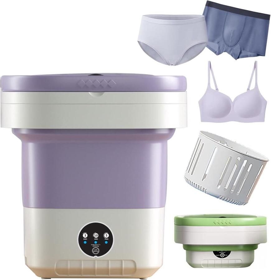Draagbare Wasunit Mini Wasmachine Compact Wassen Opvouwbaar Ontwerp 12 Liter Wit