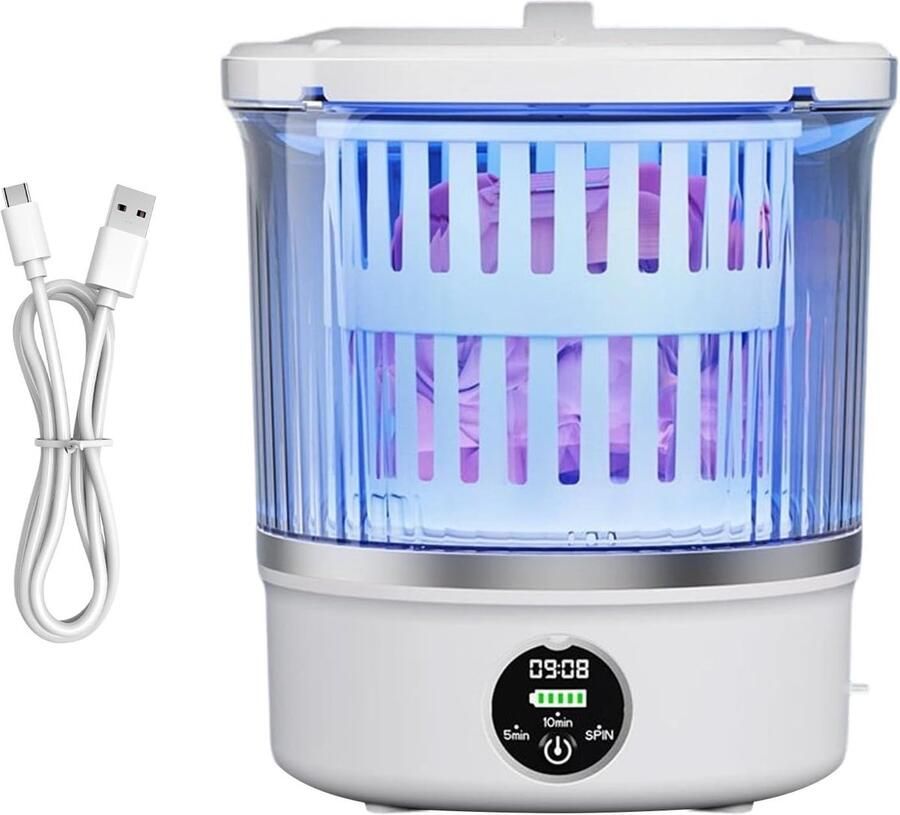 Draagbare Wasunit Mini Wasmachine Kleine Was Geluidsarm Ontwerp 3 Liter Capaciteit Wit