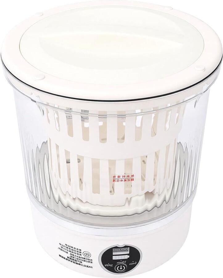Draagbare Wasunit Mini Wasmachine Kleine Wasjes Draadloze Batterij 3 Liter Wit