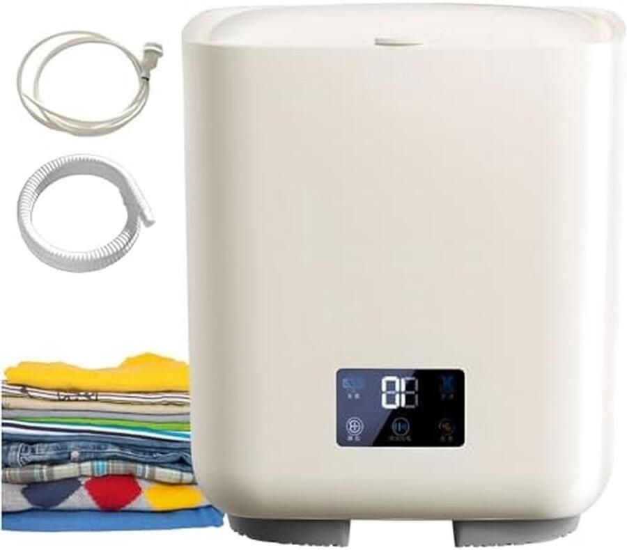 Draagbare Wasunit Mini Wasmachine Ondergoed Wassen Automatische Waterverversing 7 Liter Capaciteit Wit