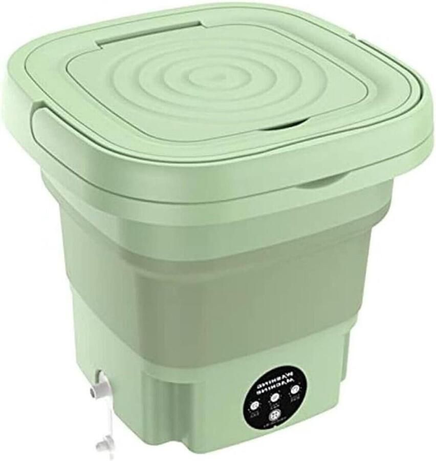Draagbare Wasunit Mini Wasmachine Persoonlijke Kleding Opvouwbaar Ontwerp 8 Liter Groen