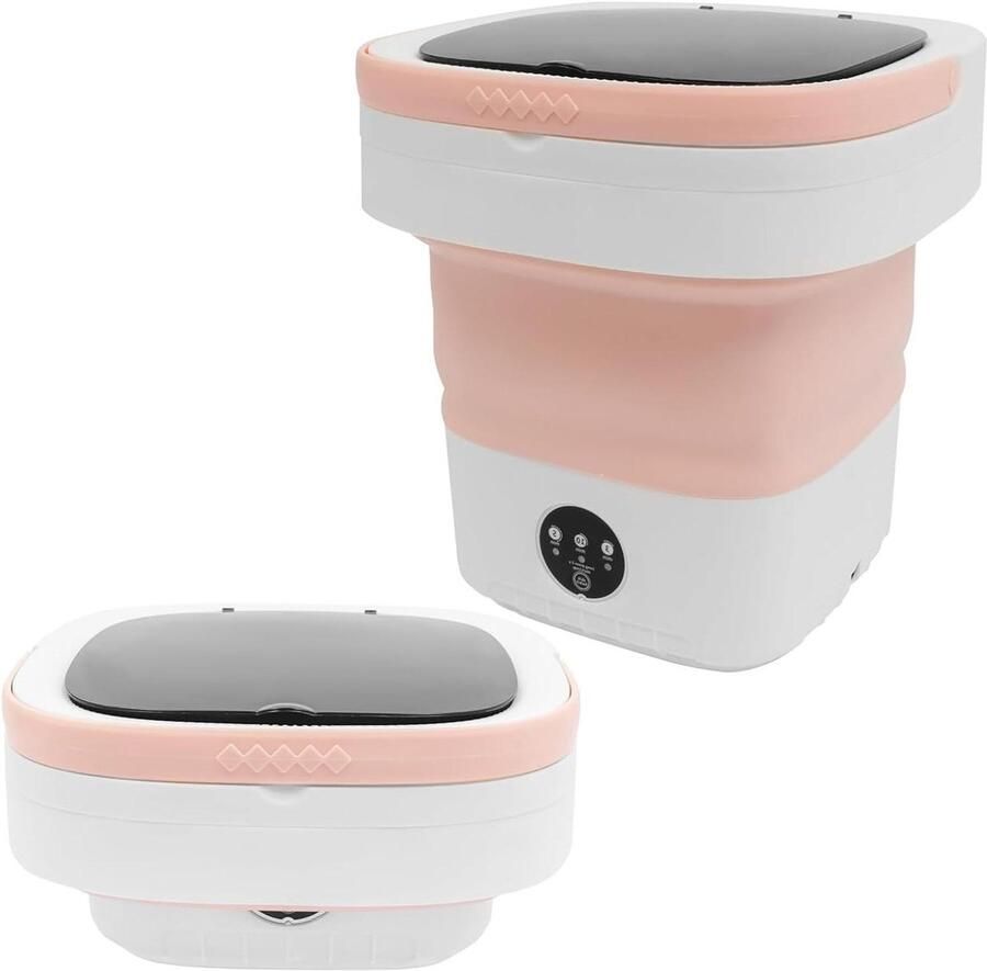 Draagbare Wasunit Mini Wasmachine Reizen en Camping Opvouwbaar Ontwerp 12 Liter Capaciteit Roze