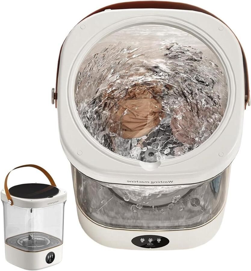 Draagbare Wasunit Mini Wasmachine Reizen en Camping Stil en Efficiënt 12 Liter Wit