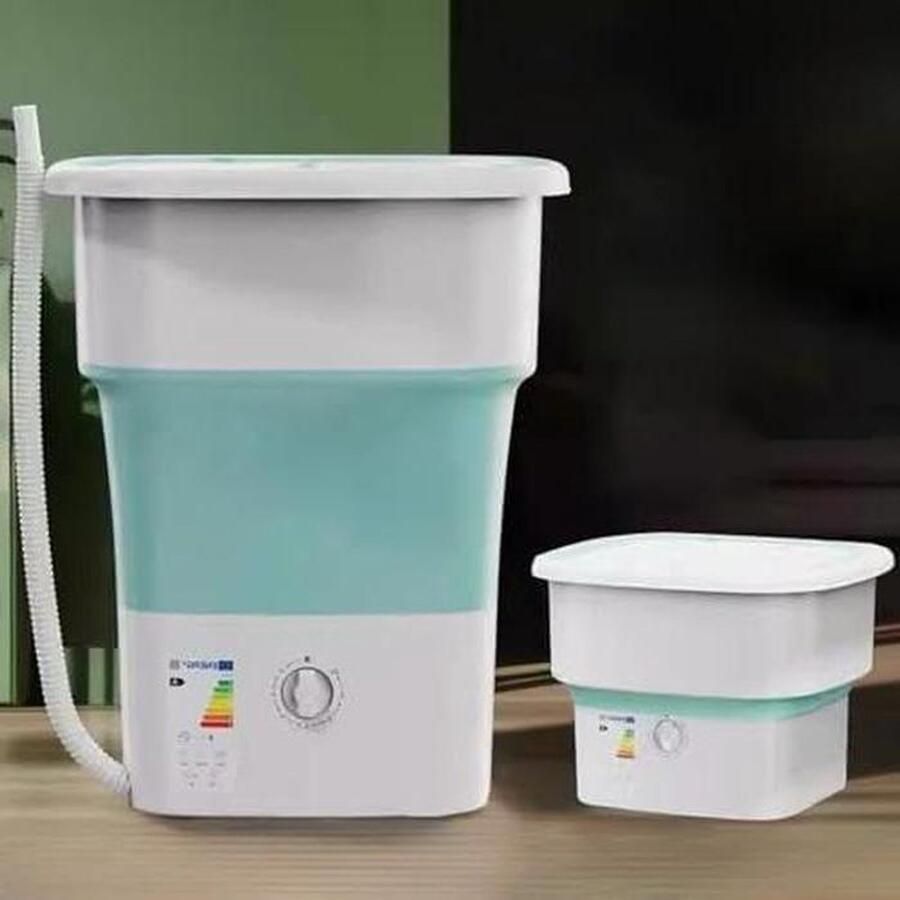 Draagbare Wasunit Mini Wasmachine Reizen en Kamperen Opvouwbaar Ontwerp 52 Liter Capaciteit Groen - Foto 1