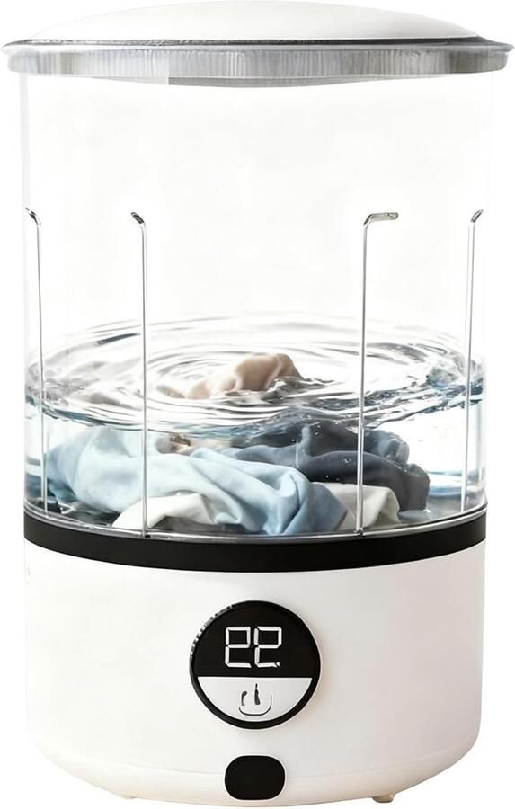 Draagbare Wasunit Mini Wasmachine Reizen Kamperen Draadloos Energiezuinig 1.5 Liter Wit